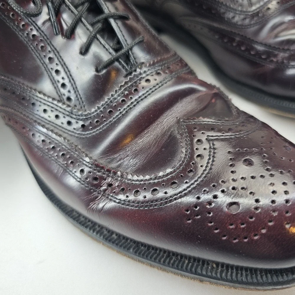 Florsheim Imperial Longwing Wingtip Burgundy Leather Dress Shoes Men's 7.5 D USA